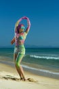 Holi girl on beach