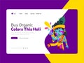 Landing page of buy organic colors this holi from online Royalty Free Stock Photo