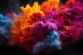 Holi powder explosive rainbow, holi festival images hd