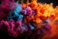 Holi powders burst into fiery flames, holi festival image download