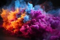 Holi powders bursting with dynamic light, holi festival images in india