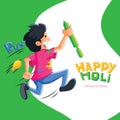 Illustration Of Happy Holi Banner Design