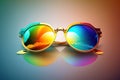 Holi Sunglasses with vivid multicolored, generative AI