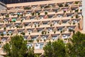 holiday apartment building and sun terrace in Ibiza island, Spain