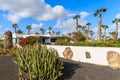 Holiday apartment buildings in tropical garden