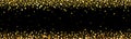 Holiday background, banner, Christmas, yellow lights on black background, gold, glowing, stars, glitter, gold on black, bright, Royalty Free Stock Photo