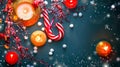 Holiday background. Christmas served table with decorations Royalty Free Stock Photo