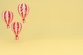 Holiday background concept. Balloons gift box floating.Creative design. Graphic card 3d illustration. Billboard banner Royalty Free Stock Photo