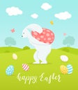 Rabbit with Big Easter Egg Royalty Free Stock Photo