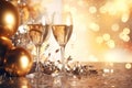 Holiday background festive celebrate glass christmas drink alcohol party new champagne year Royalty Free Stock Photo