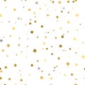 Holiday background, seamless pattern with stars. gold and silver