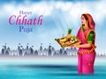Holiday background of traditional Chhath Festival of Bihar, Bengal and Nepal Royalty Free Stock Photo