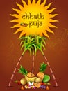 holiday background of traditional Chhath Festival of Bihar, Bengal and Nepal Royalty Free Stock Photo