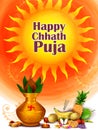 holiday background of traditional Chhath Festival of Bihar, Bengal and Nepal Royalty Free Stock Photo