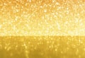 Background with white snow crystals and glittering Golden sparks and circles