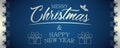 Holiday banner with text Merry Christmas and Happy New Year Royalty Free Stock Photo