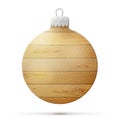 Holiday bauble of wood isolated on white