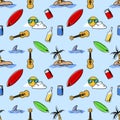 Holiday Beach Theme Seamless Pattern Royalty Free Stock Photo