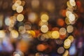 Holiday, beautiful shiny Christmas lights, glowing magic bokeh. Defocused lights background. Royalty Free Stock Photo