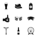 Holiday of beer icons set, simple style Royalty Free Stock Photo