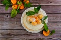 Holiday cake with whole fresh tangerines