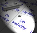 On Holiday Calendar Displays Annual Leave Or Time Off