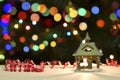 Holiday Candle Decoration On Christmas Bokeh Blur Background Royalty Free Stock Photo