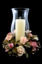 Holiday Candle and Flower Centerpiece