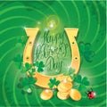 Holiday card with calligraphic words Happy St. Patrick`s Day. Sh