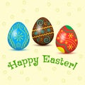 Holiday card, Easter eggs. Vector illustration