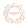 a holiday card or invitation card. Christmas wreath and sprigs of mistletoe Royalty Free Stock Photo