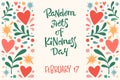 Holiday card for Random Acts of Kindness Day Royalty Free Stock Photo