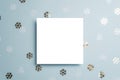 Holiday card and  sparkles star confetti, for inserting text on a colored background top view. Minimalism. flatlay Royalty Free Stock Photo