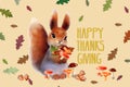 Holiday card for Thanksgiving day. Royalty Free Stock Photo