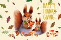 Holiday card for Thanksgiving day. Royalty Free Stock Photo