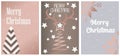 Holiday cards with Marry Christmas, Universal modern artistic templates. copy space