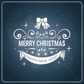 Holiday Chalk Poster Merry Christmas And Happy New Year Concept Retro Greeting Card