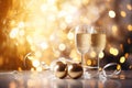 Holiday champagne year background decor alcohol christmas beverage drink celebrate eve festive