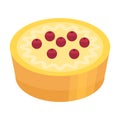 Holiday cherry cake icon, isometric style Royalty Free Stock Photo