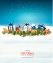 Holiday Christmas background with a border of gift boxes Royalty Free Stock Photo