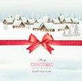 Holiday Christmas background with a village Royalty Free Stock Photo