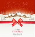 Holiday Christmas background with a village Royalty Free Stock Photo