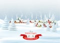 Holiday Christmas background with a a winter village and  a white trees Royalty Free Stock Photo