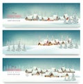 Holiday Christmas banners with villages.