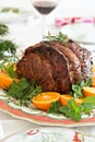 Holiday Christmas beef roast Royalty Free Stock Photo