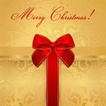Holiday / Christmas / Birthday card. Gift box, bow Royalty Free Stock Photo