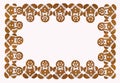 Holiday Christmas border of Gingerbread Men cookies Royalty Free Stock Photo