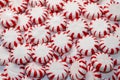 Holiday christmas candy cane mints peppermint hard overhead background