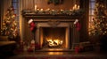 holiday christmas fireplace Royalty Free Stock Photo