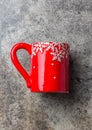 Holiday Christmas food background, tea mug with Christmas decoration on stone background. Winter, Christmas menu and Royalty Free Stock Photo